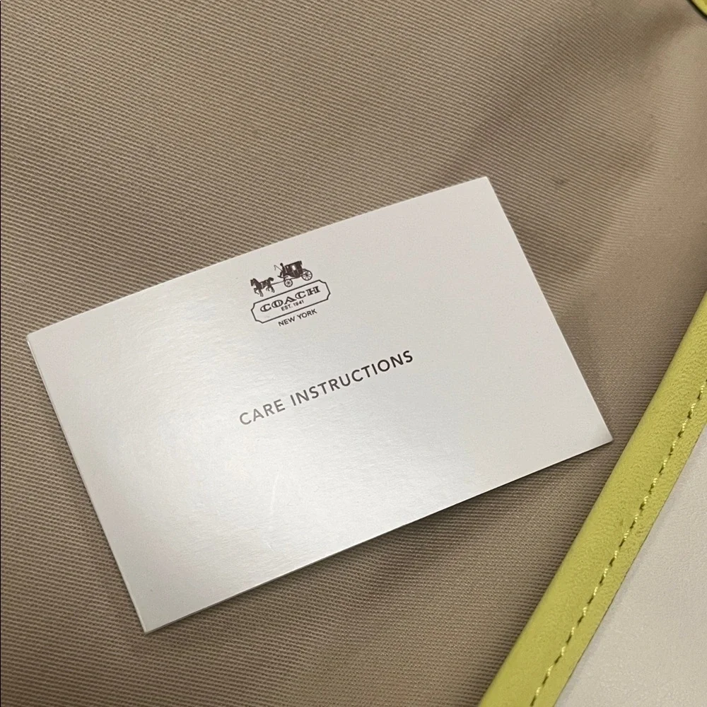 Coach White and Yellow Clutch / IPad bag